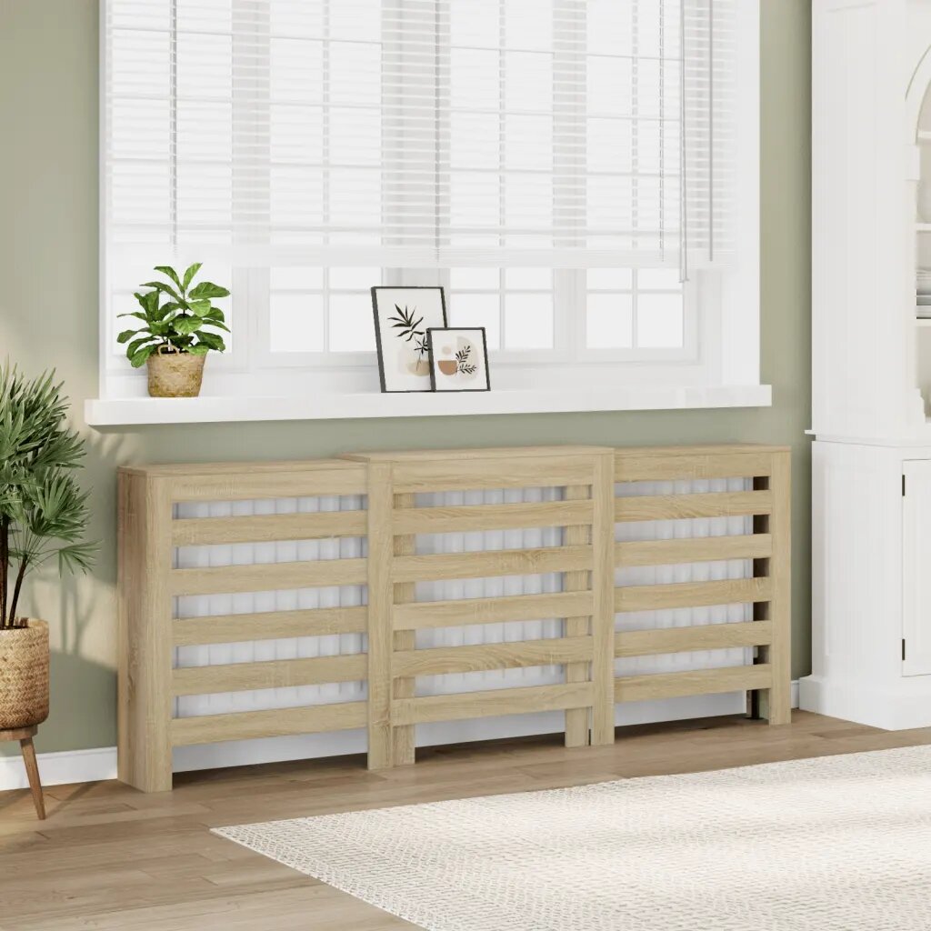 vidaXL Капак за радиатор дъб сонома 205x215x835см инженерно дърво