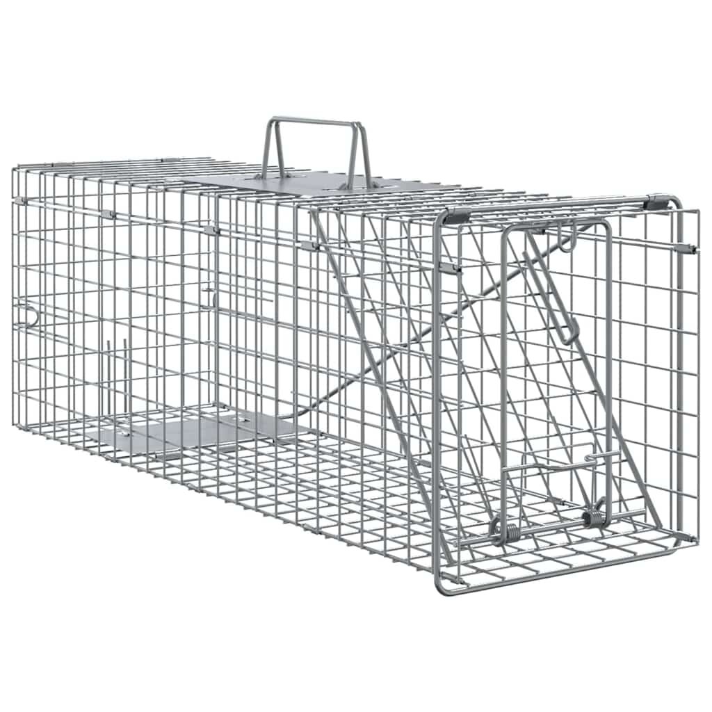 vidaXL Капан за животни Антрацит 61 x 20 x 215 см Стомана