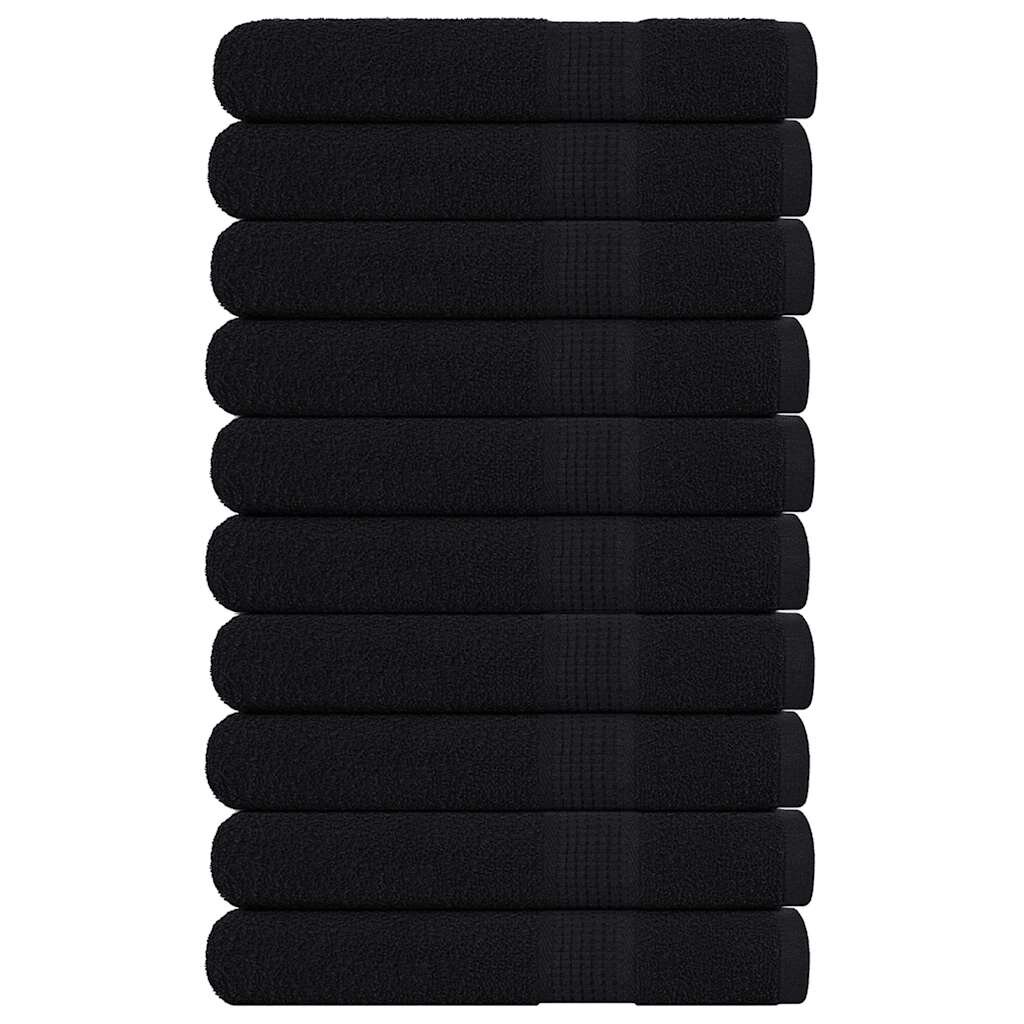 vidaXL Кърпи FROGN 10 бр. Черни 100x200 см 360 г/м²