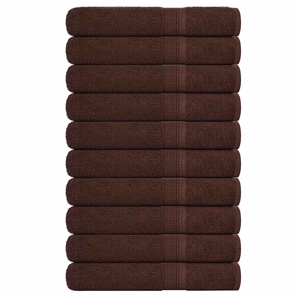 vidaXL Кърпи FROGN 10 бр. Кафяви 100x200 см 360 г/м²