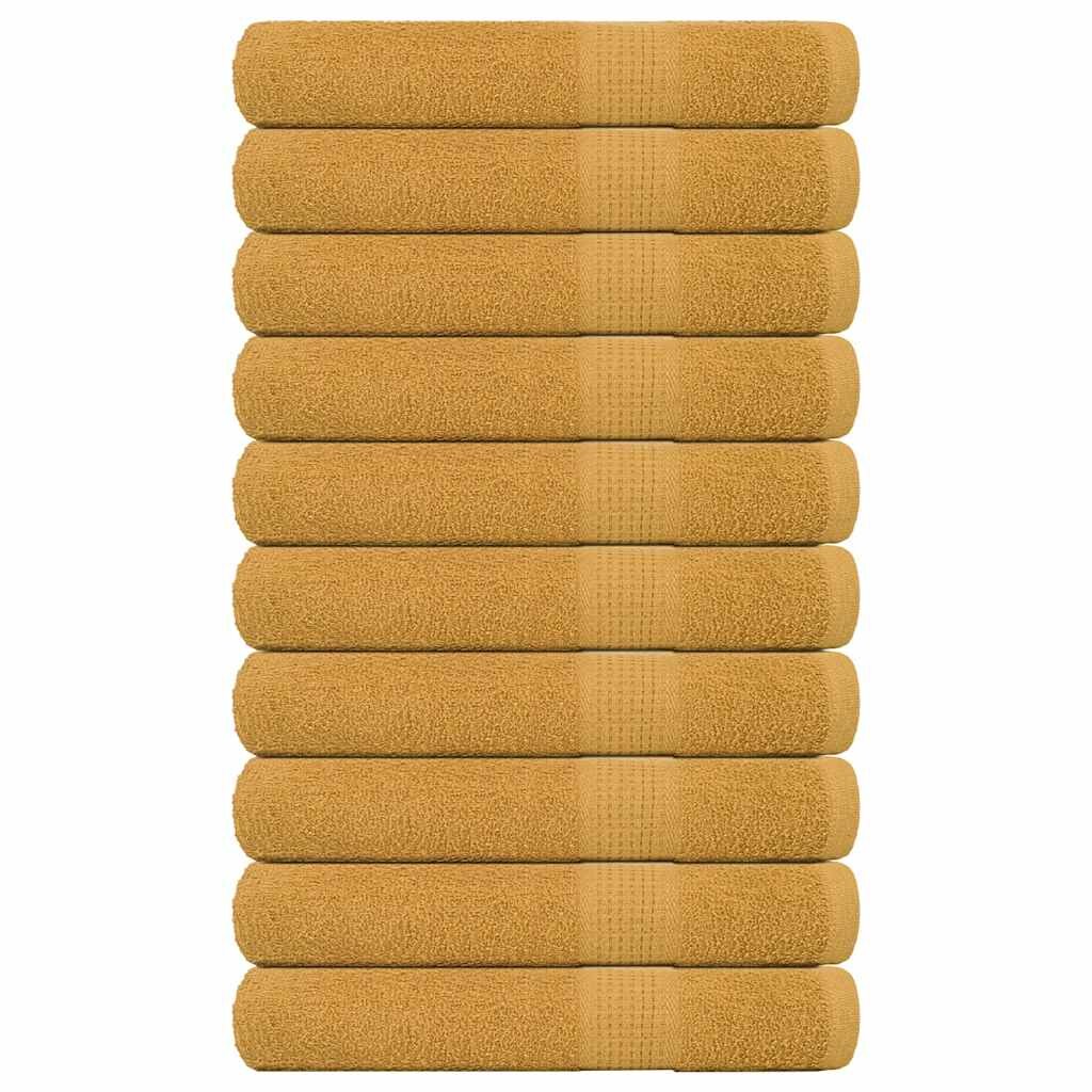 vidaXL Кърпи FROGN 10 бр. Златни 100x200 см 360 г/м²