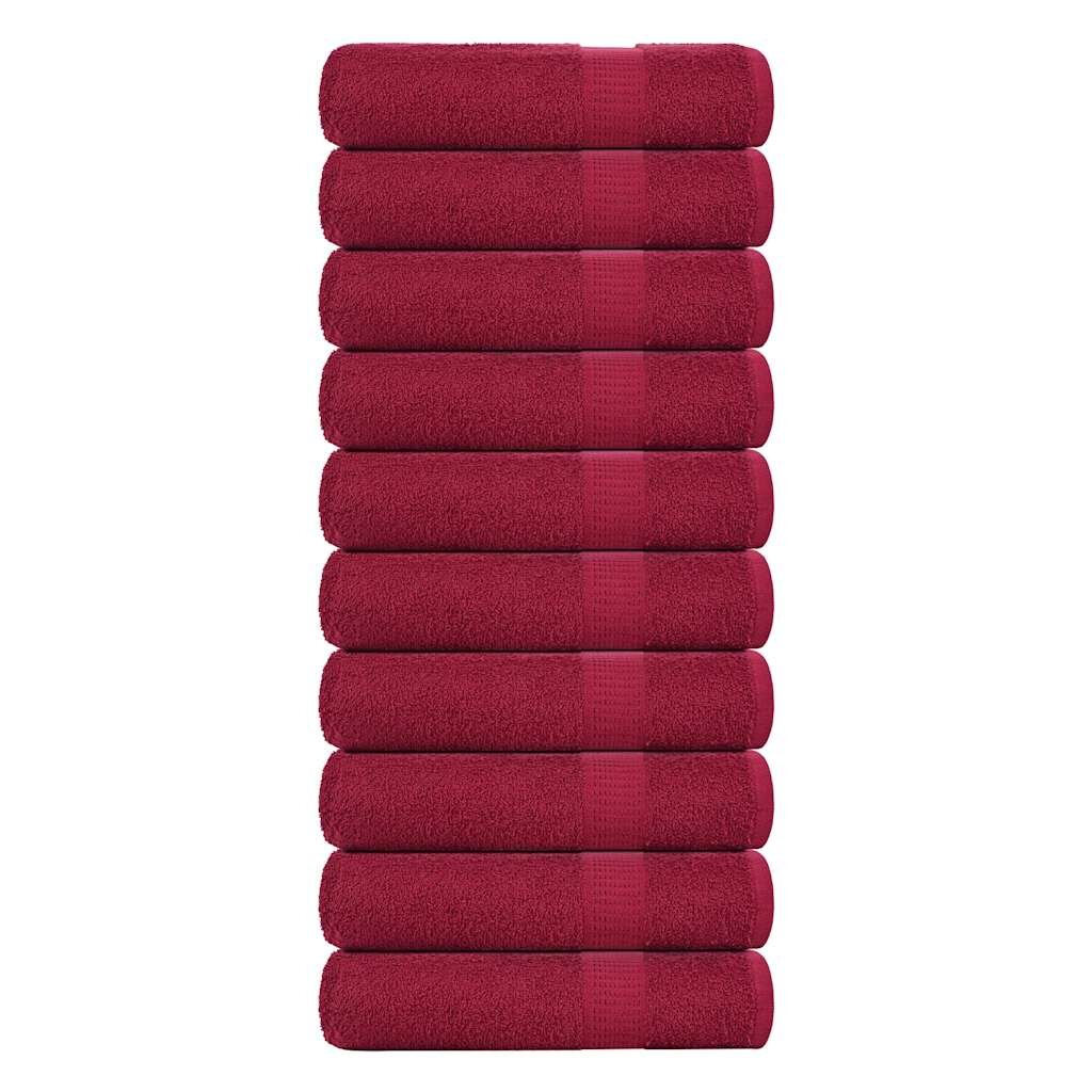 vidaXL Кърпи за баня FROGN 10 бр. бордо 100x150 см 360 г/м²