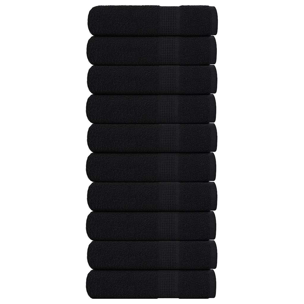 vidaXL Кърпи за баня FROGN 10 бр. Черни 100x150 см 360 г/м²