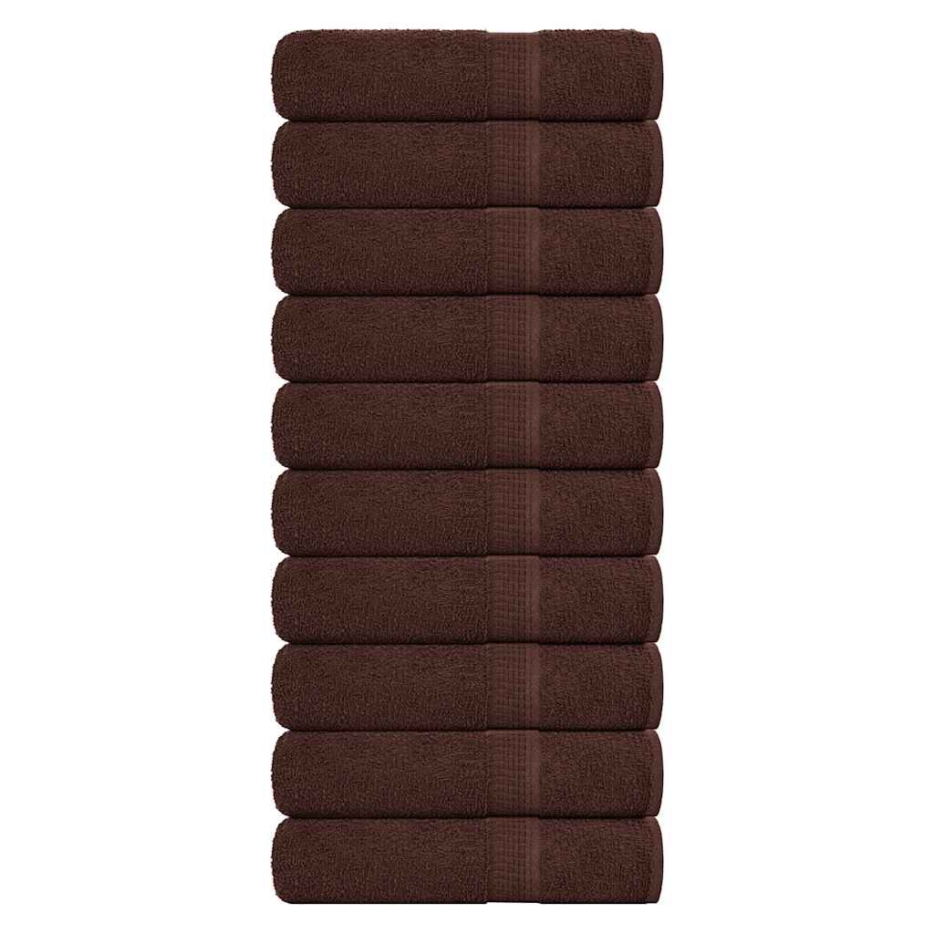 vidaXL Кърпи за баня FROGN 10 бр. Кафяви 100x150 см 360 г/м²
