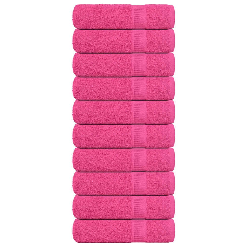vidaXL Кърпи за баня FROGN 10 бр. Розови 100x150 см 360 г/м²