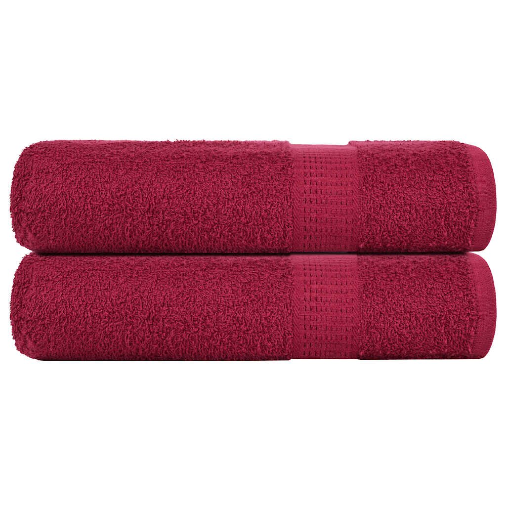 vidaXL Кърпи за баня FROGN 2 бр. бордо 100x150 см 360 г/м²