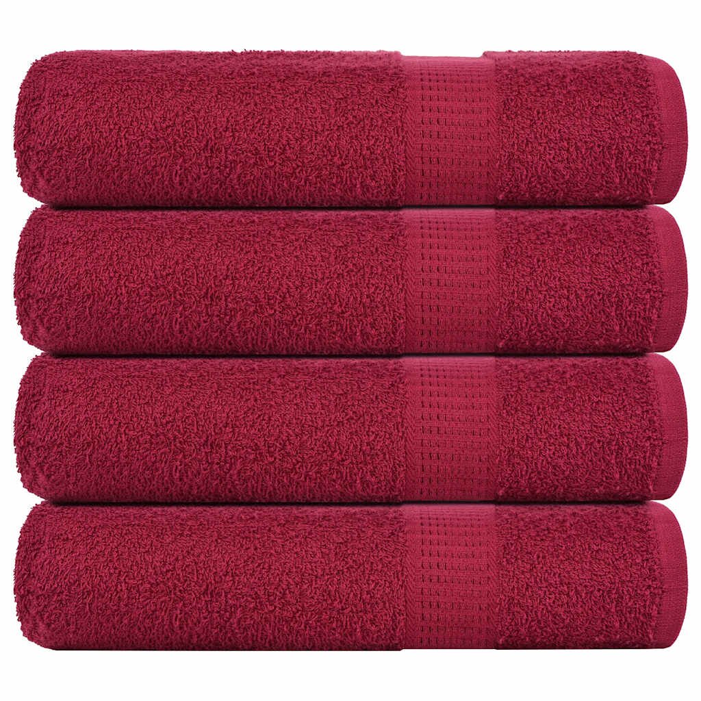 vidaXL Кърпи за баня FROGN 4 бр. бордо 100x150 см 360 г/м²