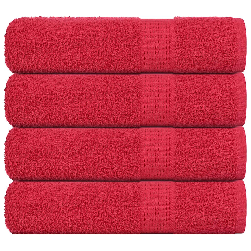 vidaXL Кърпи за баня FROGN 4 бр. Червени 100x150 см 360 г/м²