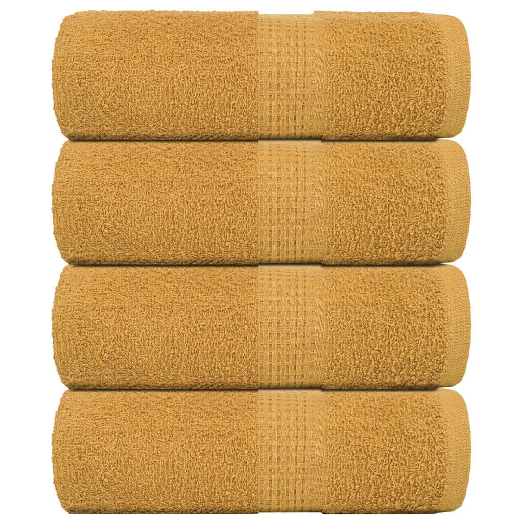 vidaXL Кърпи за баня FROGN 4 бр. Златисти 30x30 см 360 г/м²