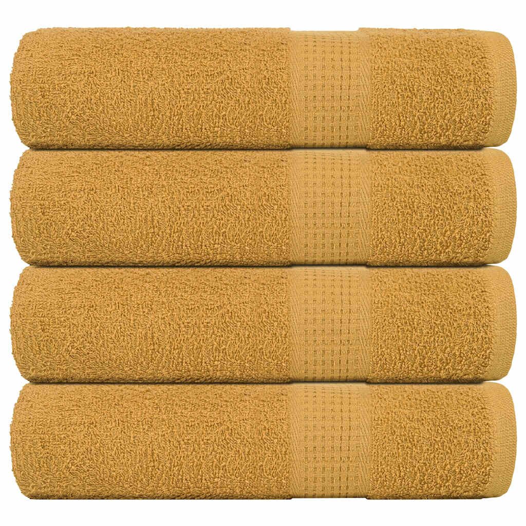 vidaXL Кърпи за баня FROGN 4 бр. Златни 100x150 см 360 г/м²