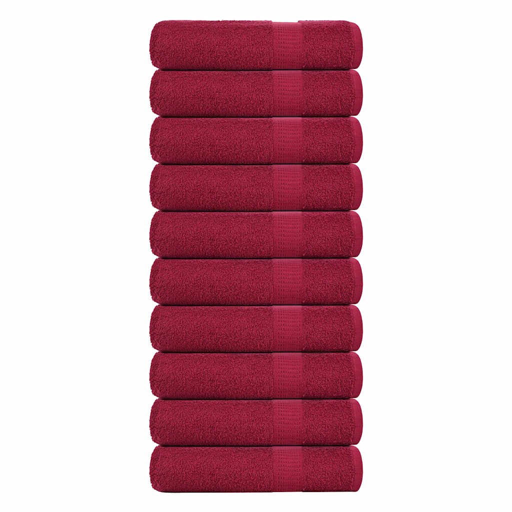 vidaXL Кърпи за душ FROGN 10 бр. бордо 70x140 см 360 г/м²