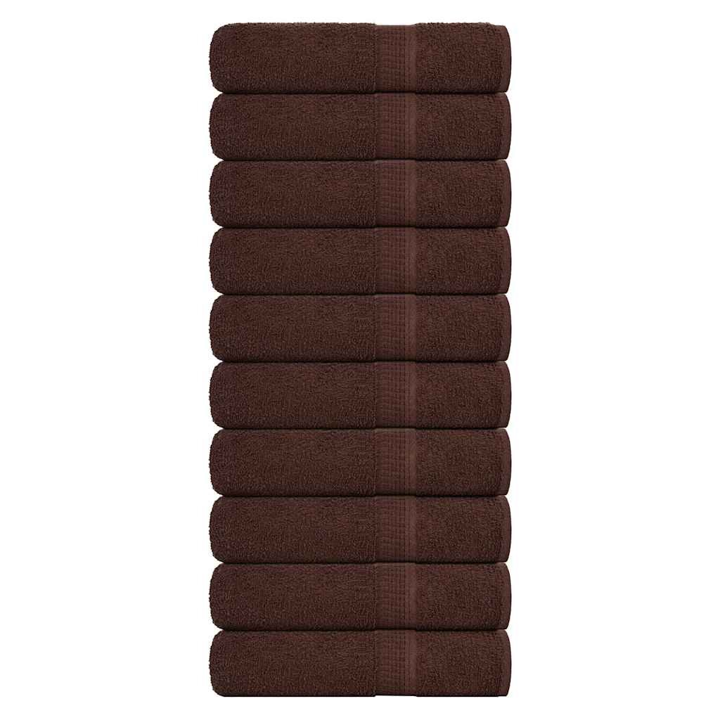 vidaXL Кърпи за душ FROGN 10 бр. Кафяви 70x140 см 360 г/м²