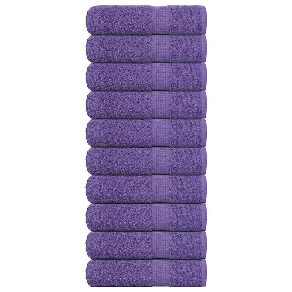 vidaXL Кърпи за душ FROGN 10 бр. Лилави 70x140 см 360 г/м²