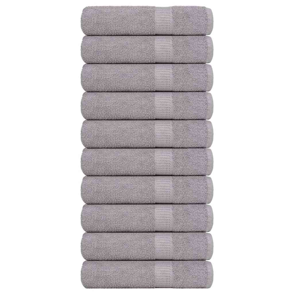 vidaXL Кърпи за душ FROGN 10 бр. Сиви 70x140 см 360 г/м²