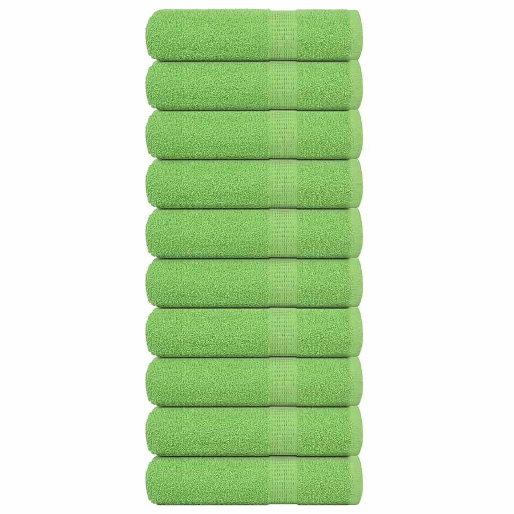 vidaXL Кърпи за душ FROGN 10 бр. Ябълково зелени 70x140 см 360 г/м²