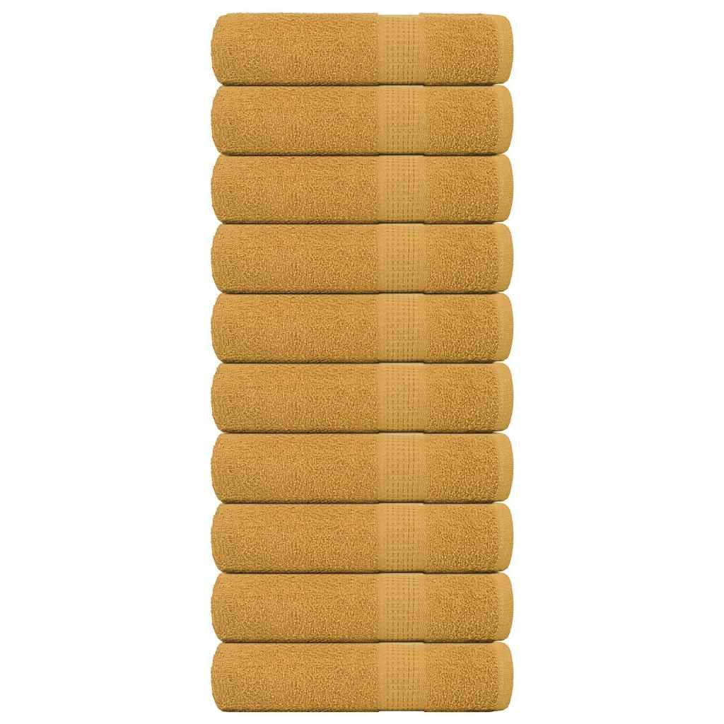 vidaXL Кърпи за душ FROGN 10 бр. Златни 70x140 см 360 г/м²