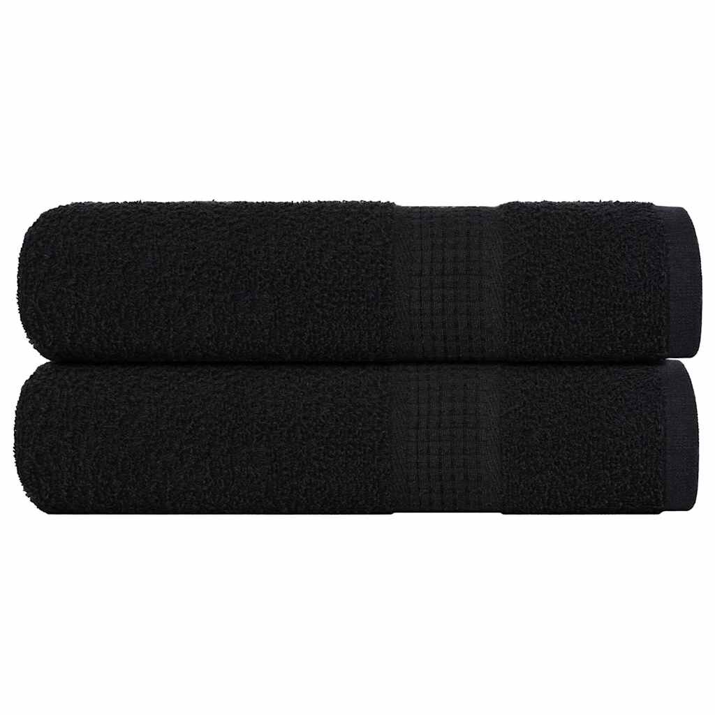 vidaXL Кърпи за душ FROGN 2 бр. Черни 70x140 см 360 г/м²