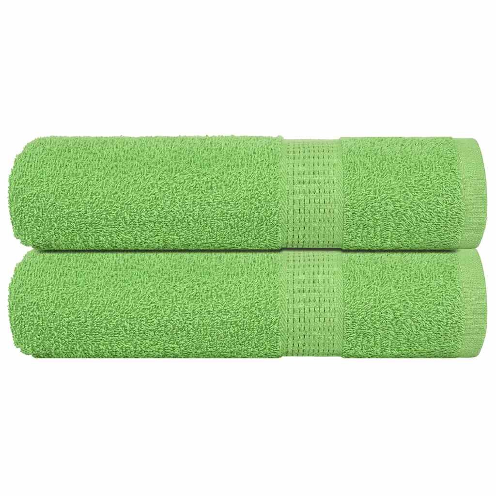 vidaXL Кърпи за душ FROGN 2 бр. ябълково зелени 70x140 см 360 г/м²