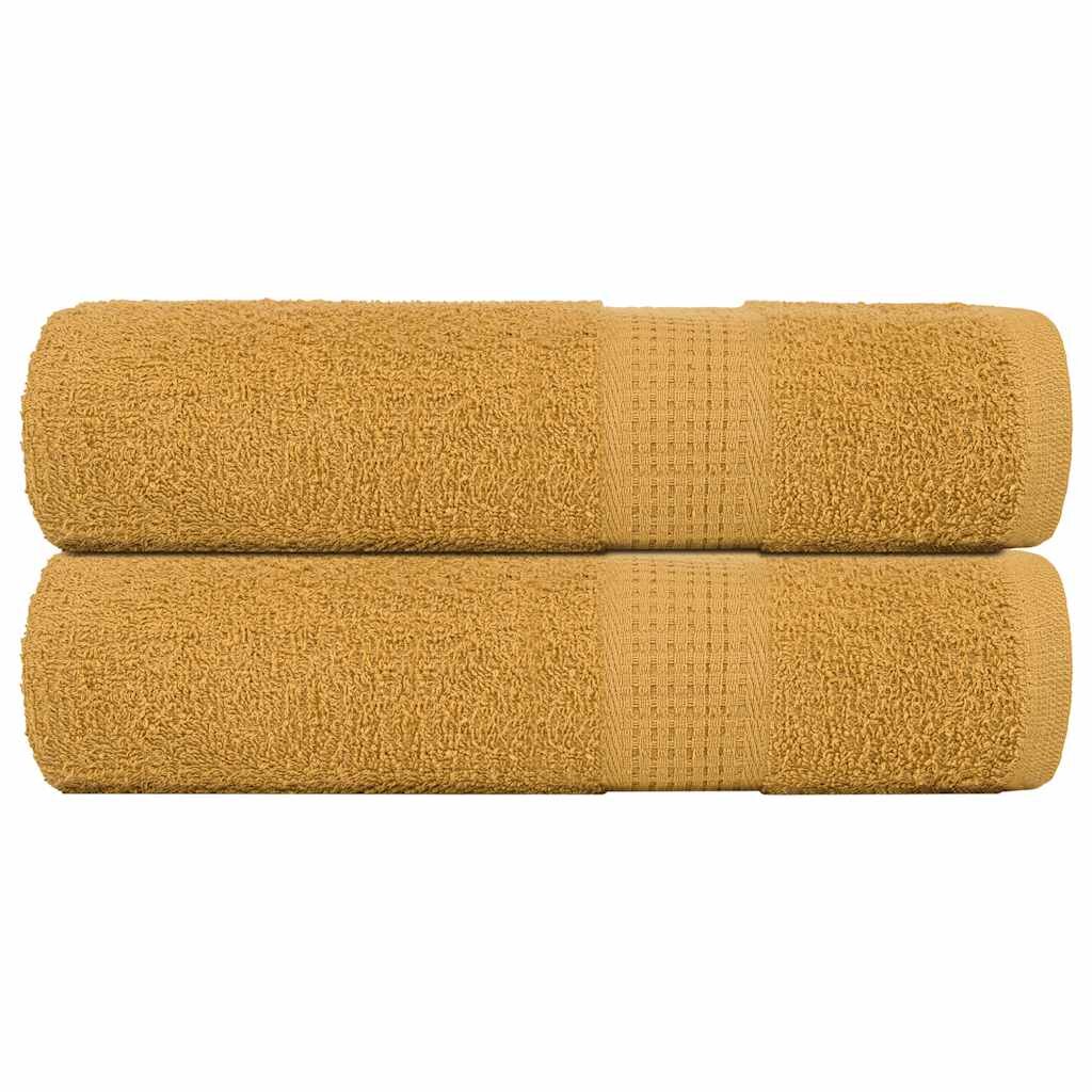 vidaXL Кърпи за душ FROGN 2 бр. Златисти 70x140 см 360 г/м²