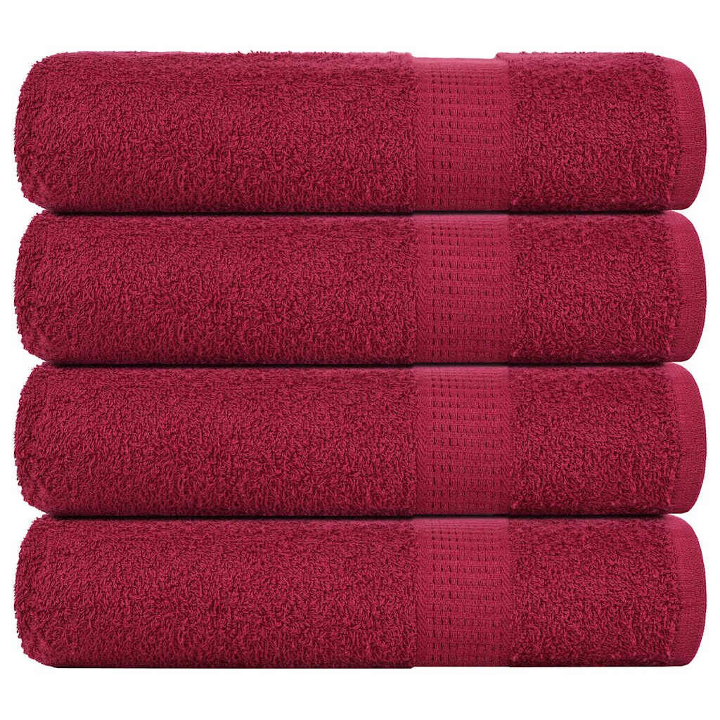 vidaXL Кърпи за душ FROGN 4 бр. бордо 70x140 см 360 г/м²