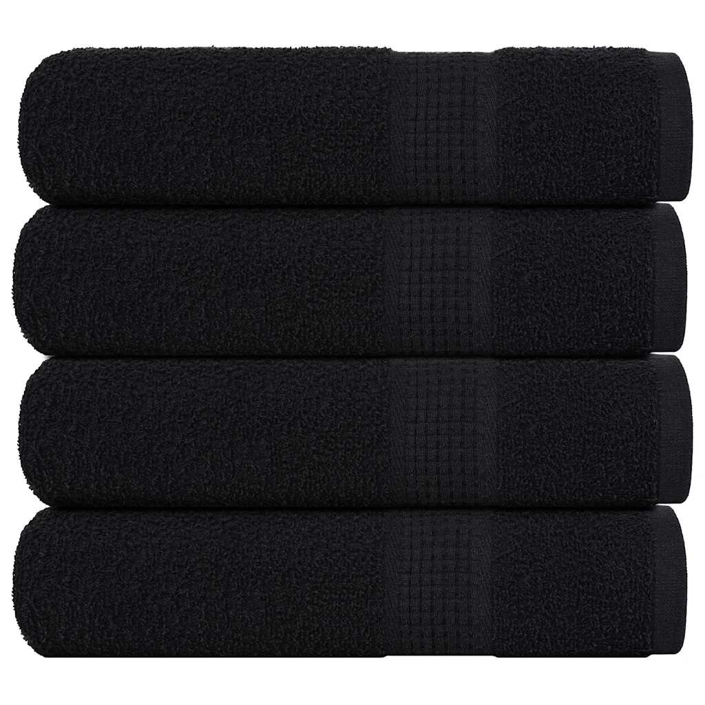 vidaXL Кърпи за душ FROGN 4 бр. Черни 70x140 см 360 г/м²
