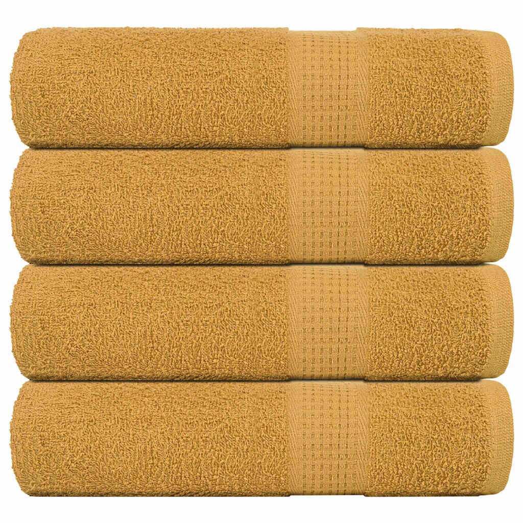 vidaXL Кърпи за душ FROGN 4 бр. Златни 70x140 см 360 г/м²