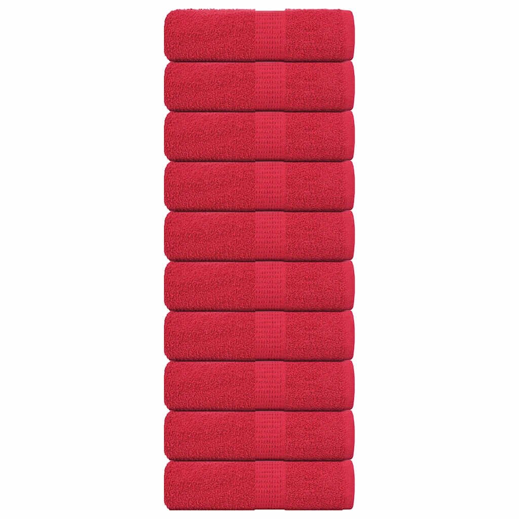 vidaXL Кърпи за гости FROGN 10 бр. червени 30x50 см 360 г/м²