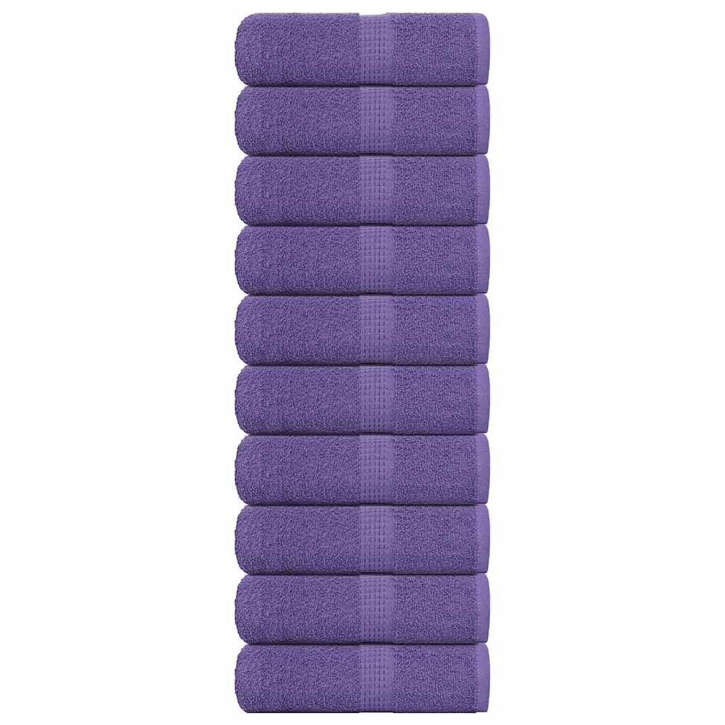 vidaXL Кърпи за гости FROGN 10 бр. лилави 30x50 см 360 г/м²