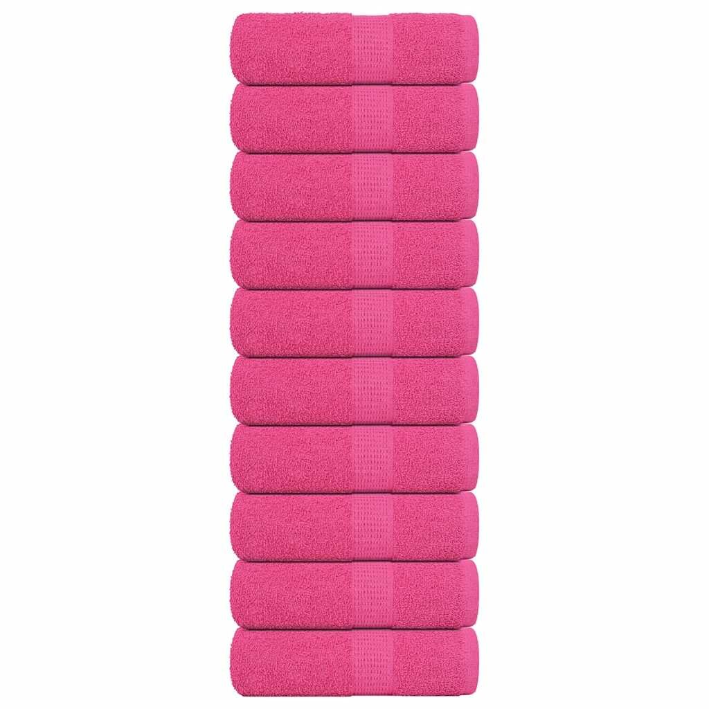 vidaXL Кърпи за гости FROGN 10 бр. Розови 30x50 см 360 г/м²