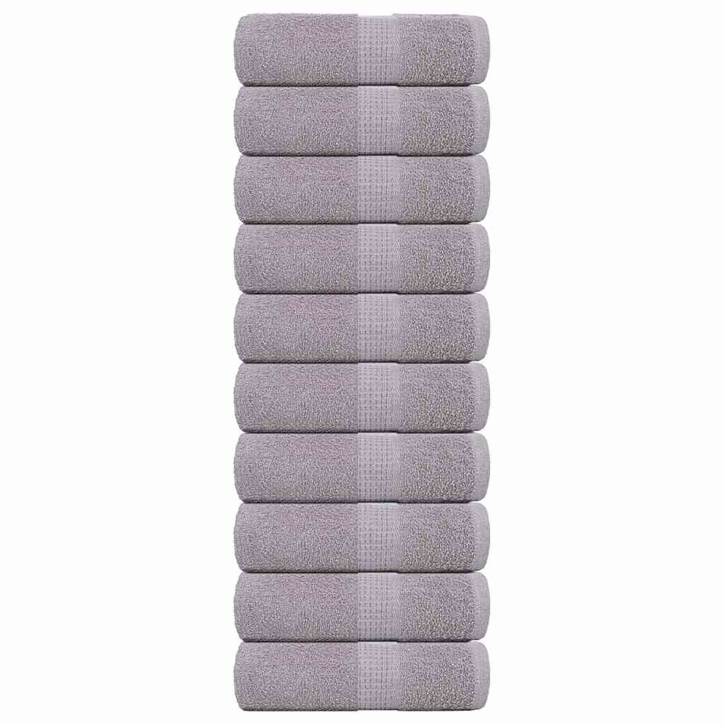 vidaXL Кърпи за гости FROGN 10 бр. сиви 30x50 см 360 г/м²