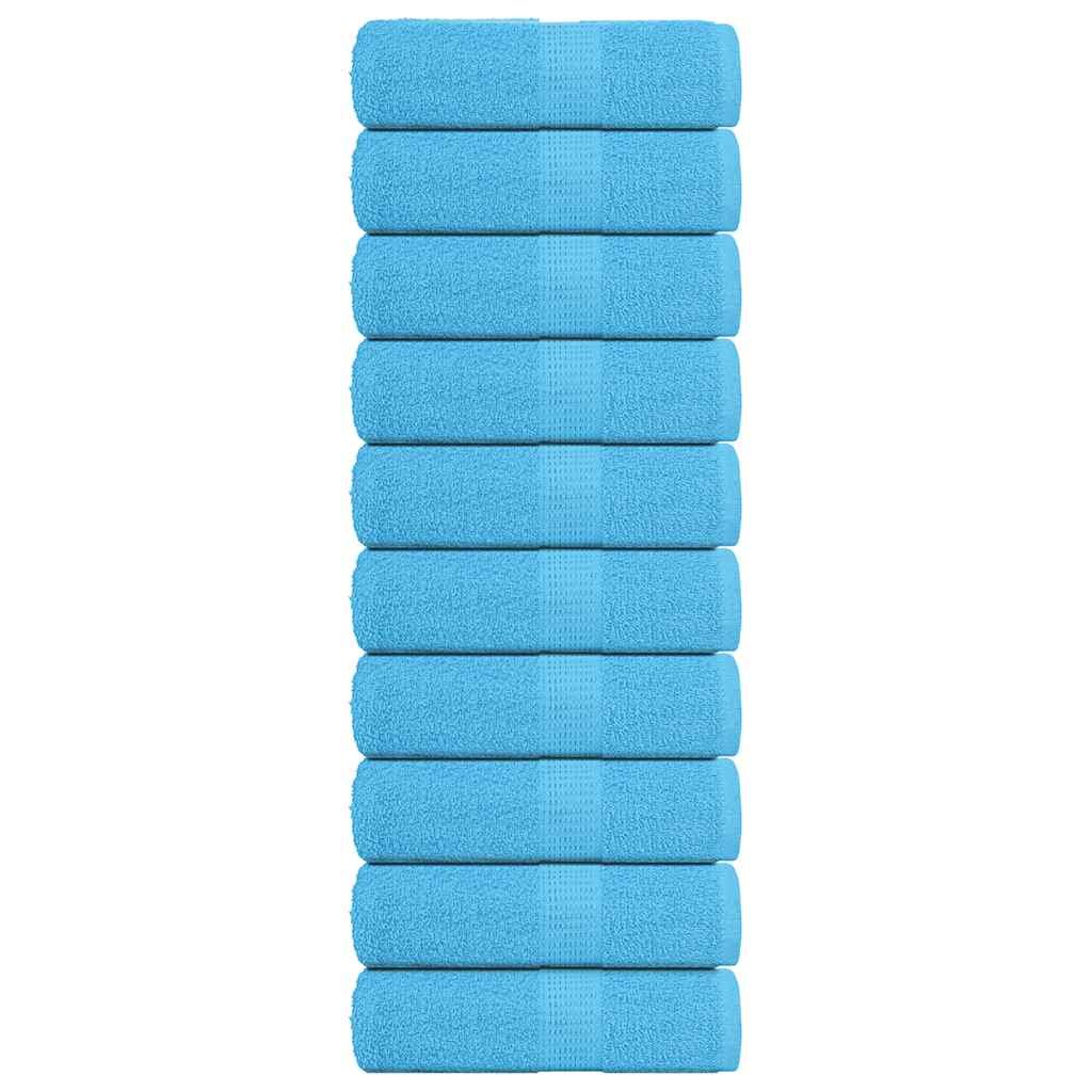 vidaXL Кърпи за гости FROGN 10 бр. Тюркоазени 30x50 см 360 г/м²