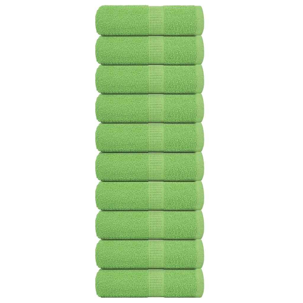 vidaXL Кърпи за гости FROGN 10 бр. ябълково зелени 30x50 см 360 г/м²