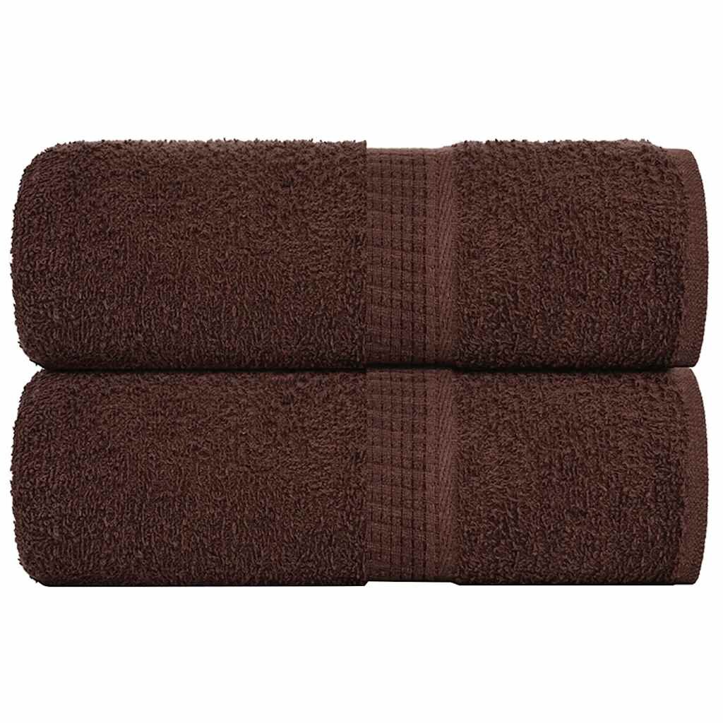 vidaXL Кърпи за гости FROGN 2 бр. Кафяви 30x50 см 360 г/м²