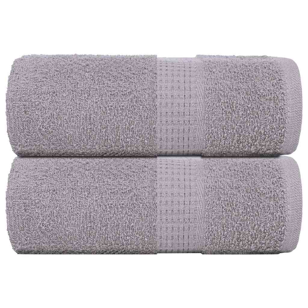 vidaXL Кърпи за гости FROGN 2 бр. сиви 30x50 см 360 г/м²