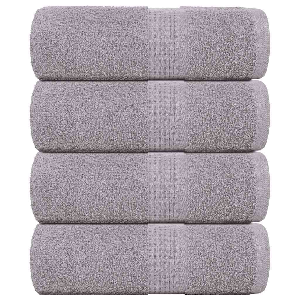 vidaXL Кърпи за гости FROGN 4 бр. сиви 30x50 см 360 г/м²