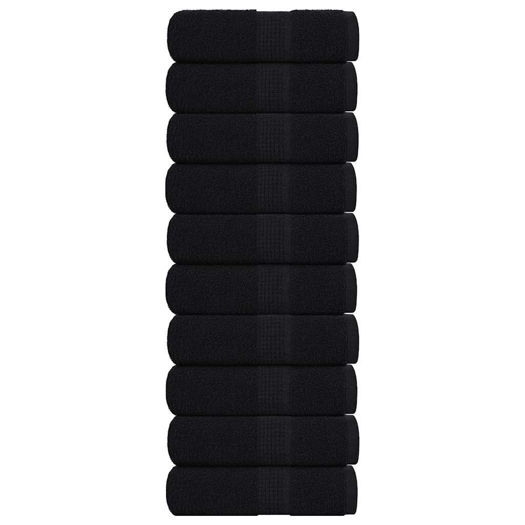 vidaXL Кърпи за пране FROGN 10 бр. Черни 30x30 см 360 г/м²