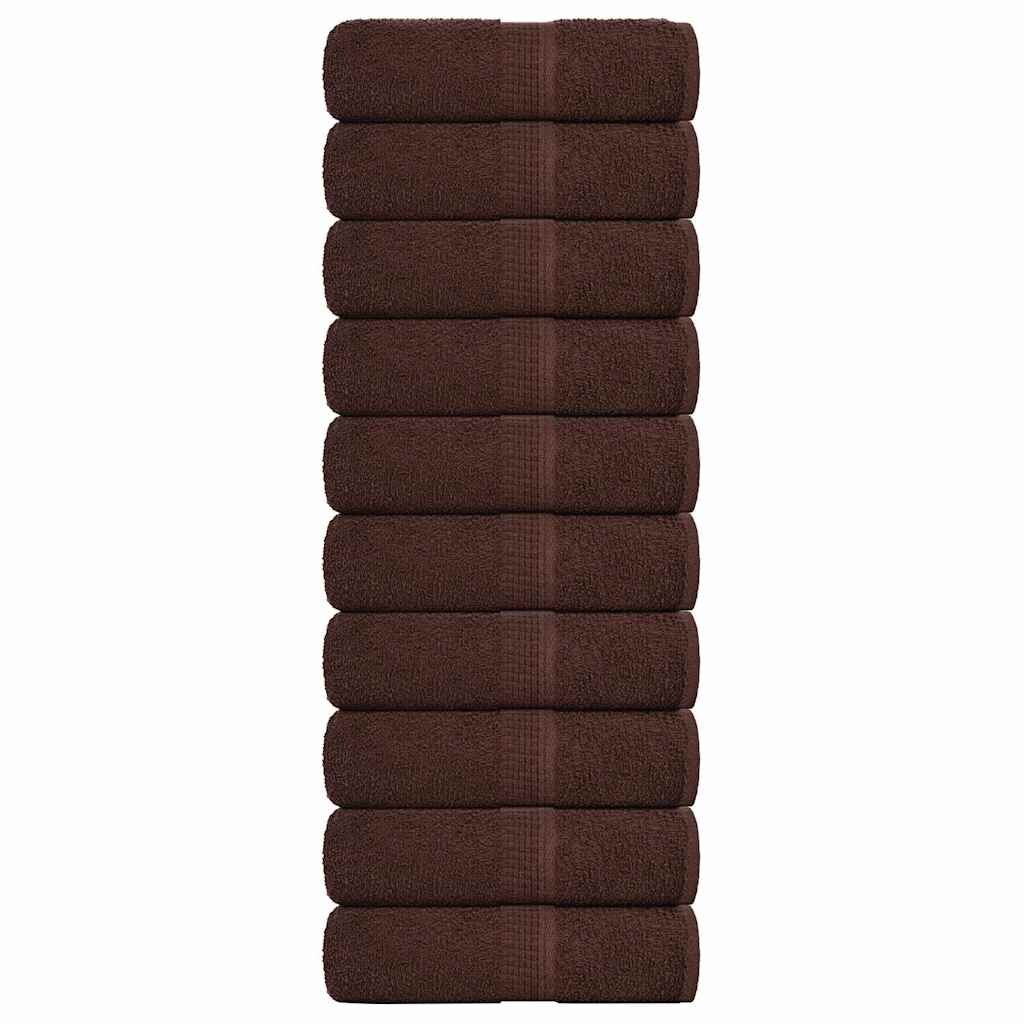 vidaXL Кърпи за пране FROGN 10 бр. Кафяви 30x30 см 360 г/м²