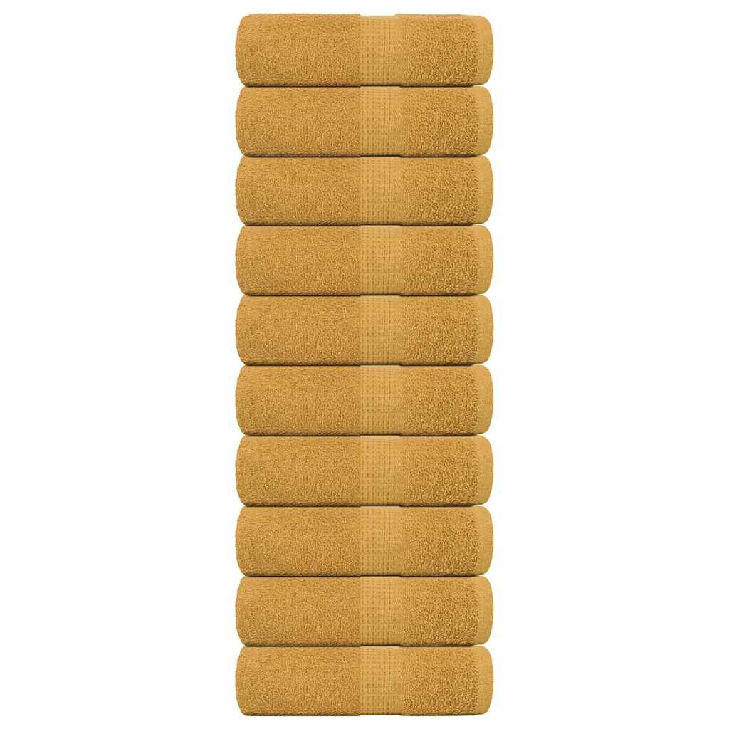 vidaXL Кърпи за пране FROGN 10 бр. Златни 30x30 см 360 г/м²