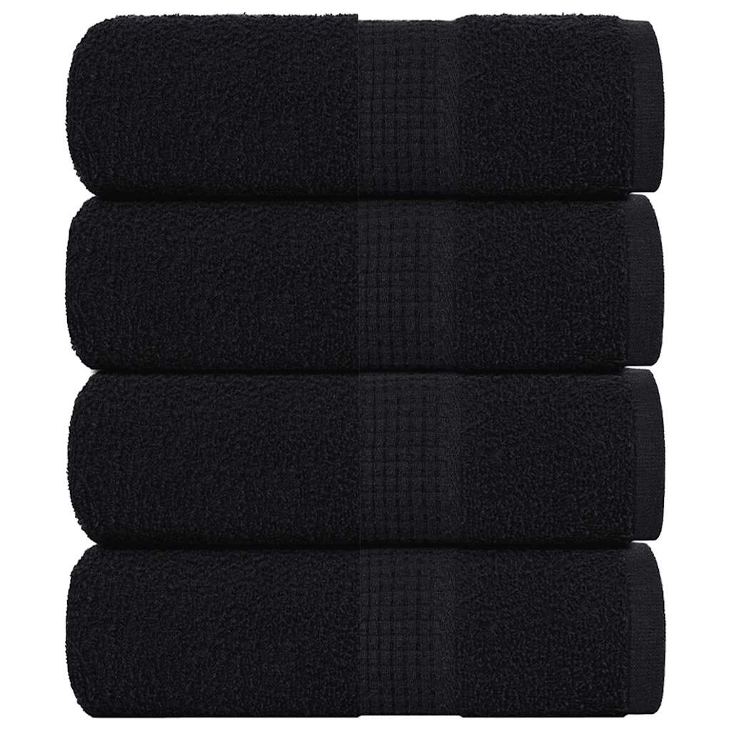 vidaXL Кърпи за пране FROGN 4 бр. Черни 30x30 см 360 г/м²