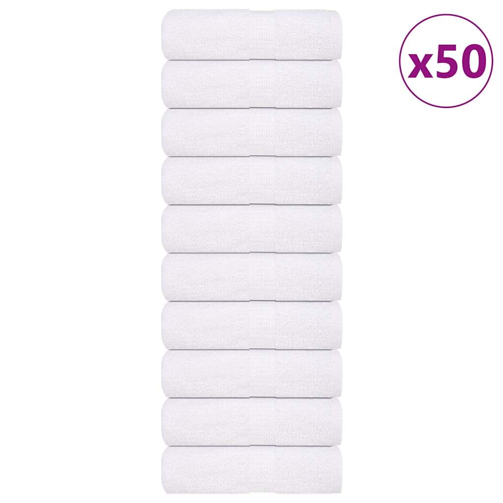 vidaXL Кърпи за пране FROGN 50 бр. Бели 30x30 см 360 г/м²