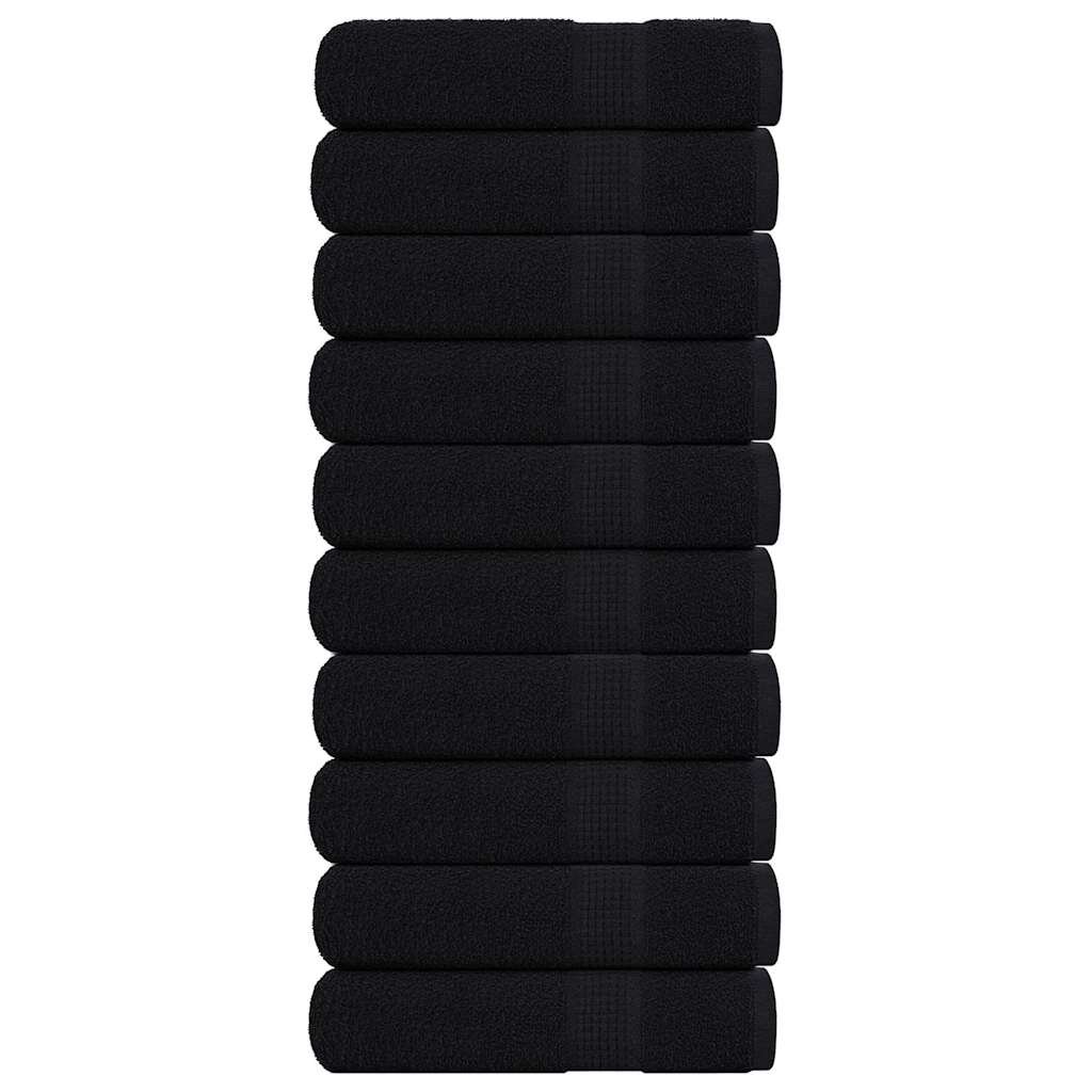 vidaXL Кърпи за ръце FROGN 10 бр. Черни 50x100 см 360 г/м²