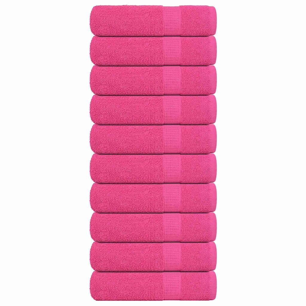vidaXL Кърпи за ръце FROGN 10 бр. Розови 50x100 см 360 г/м²