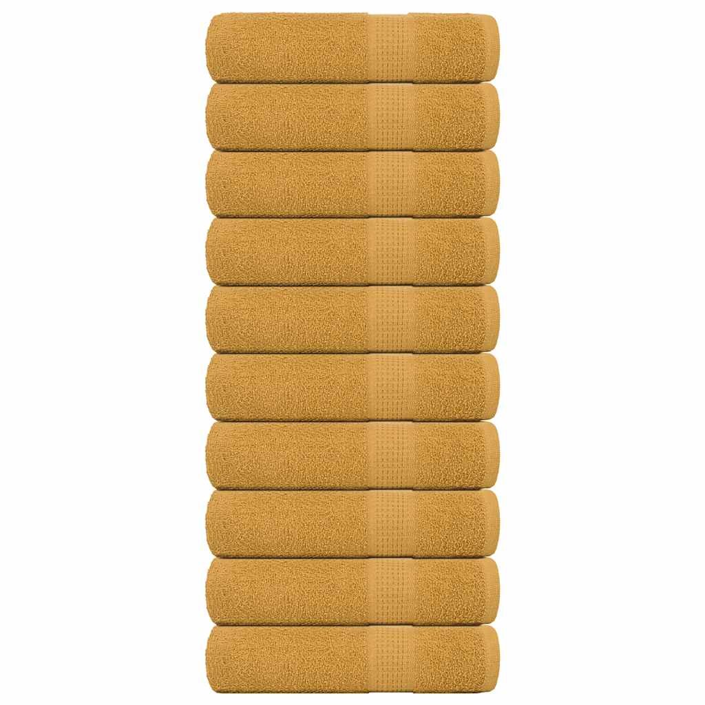 vidaXL Кърпи за ръце FROGN 10 бр. Златни 50x100 см 360 г/м²