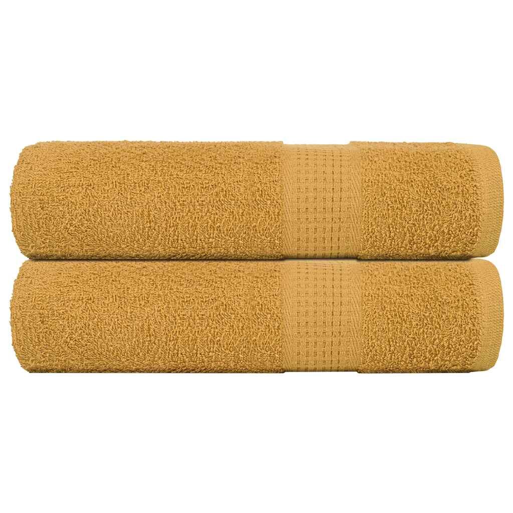 vidaXL Кърпи за ръце FROGN 2 бр. Златисти 50x100 см 360 г/м²