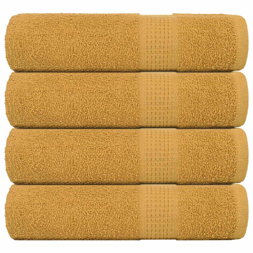 vidaXL Кърпи за ръце FROGN 4 бр. Златисти 50x100 см 360 г/м²