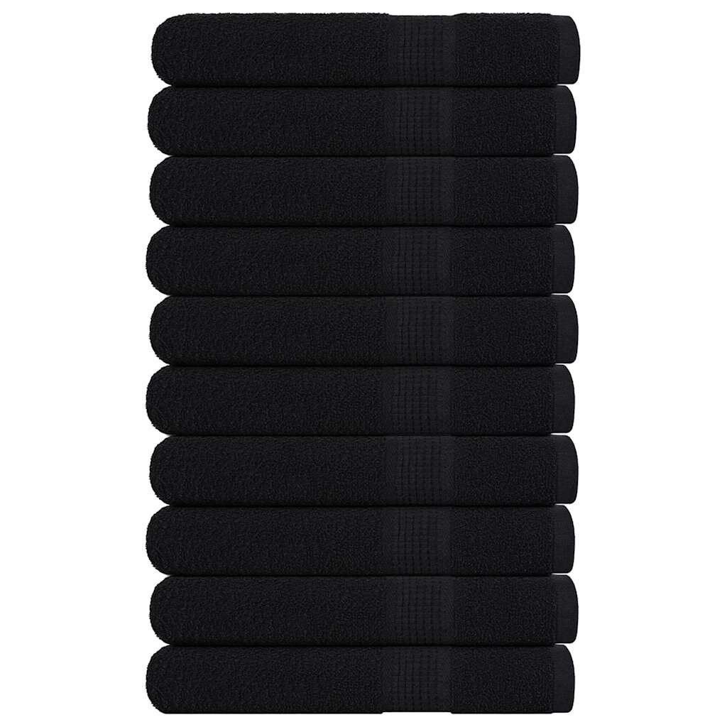 vidaXL Кърпи за сауна FROGN 10 бр. Черни 80x200 см 360 г/м²