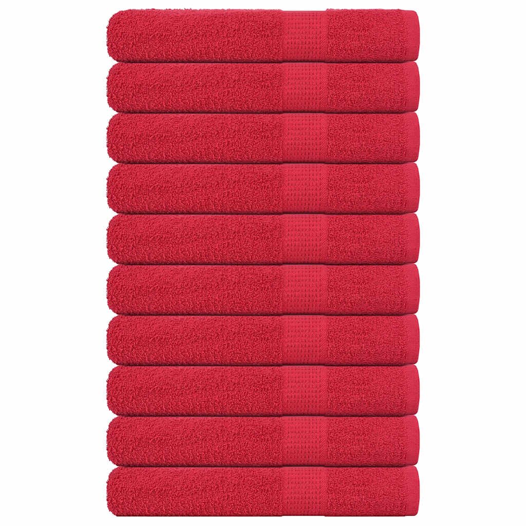 vidaXL Кърпи за сауна FROGN 10 бр. Червени 80x200 см 360 г/м²