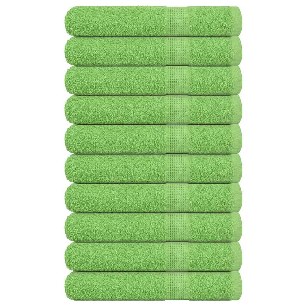vidaXL Кърпи за сауна FROGN 10 бр. Ябълково зелени 80x200 см 360 г/м²