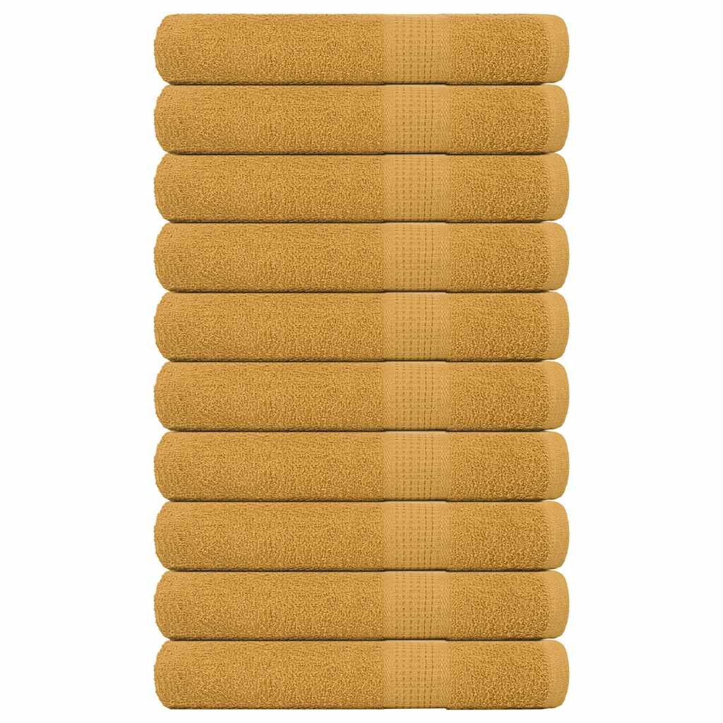 vidaXL Кърпи за сауна FROGN 10 бр. Златни 80x200 см 360 г/м²