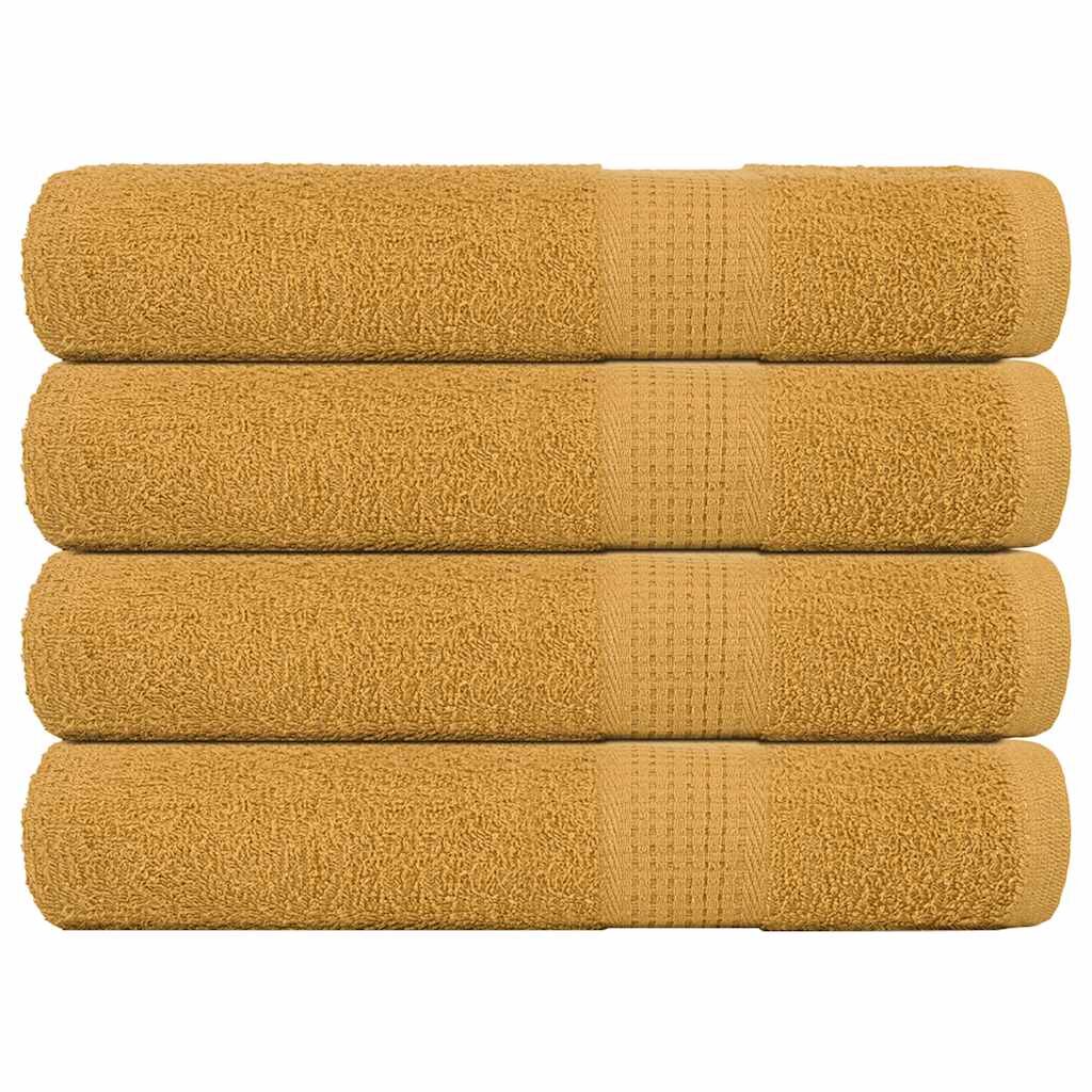 vidaXL Кърпи за сауна FROGN 4 бр. Златни 80x200 см 360 г/м²